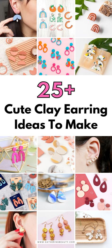 Polymer Earrings Ideas, Polymer Clay Earrings Diy Tutorials, Clay Earring Ideas, Polymer Clay Projects Diy, Realistic Paper Flowers, Earring Making Tutorials, Easy Polymer Clay, Diy Earrings Easy, Clay Magnets