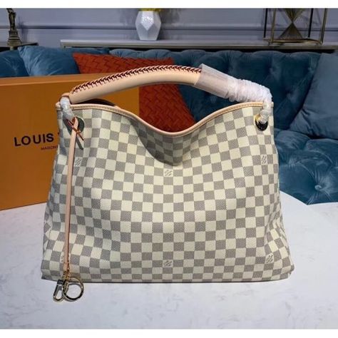 Louis Vuitton Damier Azur Artsy MM N40253 – LuxTime DFO Handbags Louis Vuitton Artsy Mm, Louis Vuitton Artsy, Shoes Bag, Louis Vuitton Damier Azur, Damier Azur, Chic Bags, Canvas Handbags, Color Dorado, Evening Clutch Bag