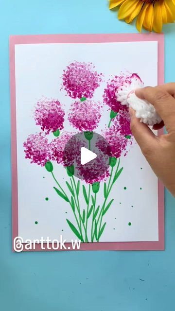 Art Tiktok on Instagram: "❤️ pls! You can do this with your child!🤗 @arttok.w

.
 
#painting #acrylicpainting #art  #artwork #tiktok #reels  #children #resim #viral#fyp #fypシ#christmas #drawing #funnyvideos #malen #kindergarten #kinderbuch" Campfire Foods, Recycled Material Art, Drawing Pictures For Kids, Craft Basket, Cute Flower Drawing, Toddler Painting, Learn Watercolor Painting, Recycled Art Projects, Crafts Painting