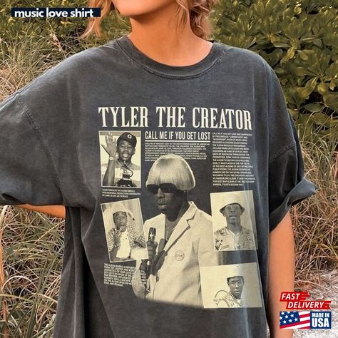 Tyler The Creator Vintage T-Shirt Shirt Tour 2024 Hoodie Unisex Check more at https://musicloveshirt.com/product/tyler-the-creator-vintage-t-shirt-shirt-tour-2024-hoodie-unisex/ Tyler The Creator, Graphic Shirts, Vintage Tshirts, The Creator, Sweatshirts, Music, T Shirt