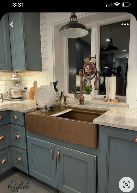 Copper Farm Sink, Copper Kitchen Sink Farmhouse, Workstation Sink, Copper Kitchen Sink, Farmhouse Sinks, Kitchen Sink Design, Cabinet Modern, Farm Sink, Farmhouse Sink Kitchen