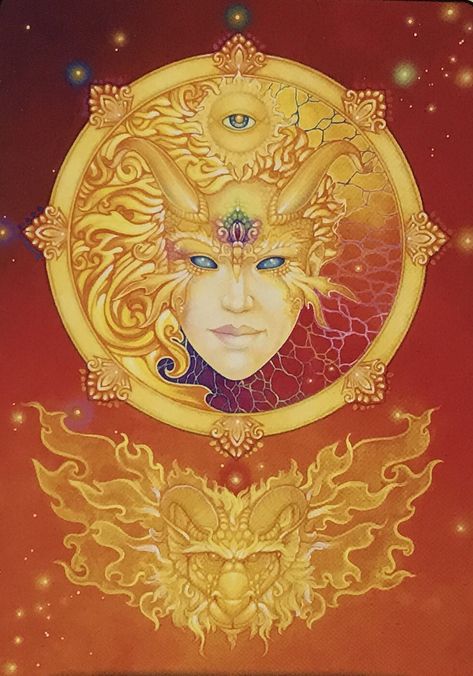 Featured Card of the Day - 11 of Fire - Dreams of Gaia by Ravynne Phelan Tarot By Cecelia, Page Of Wands, Tarot Decks Art, Oracle Tarot, Minor Arcana, Tarot Art, Major Arcana, Oracle Decks, Oracle Cards