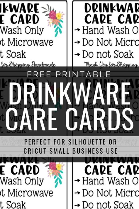 Epoxy Tumbler Care Instructions Free Printable, Tumbler Care Instructions Free Printable, Care Instruction Cards, Cricut Cups, Htv Ideas, Craft Cricut, Dance Crafts, Cricut Help, Business Printables