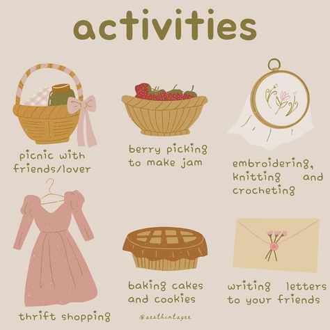 Cottagecore Guide, Princess Habits, Cottagecore Hobbies, Cottage Core Lifestyle, Cottagecore Activities, Homebody Aesthetic, Cottagecore Things, Cottagecore Lifestyle, Cottagecore Ideas