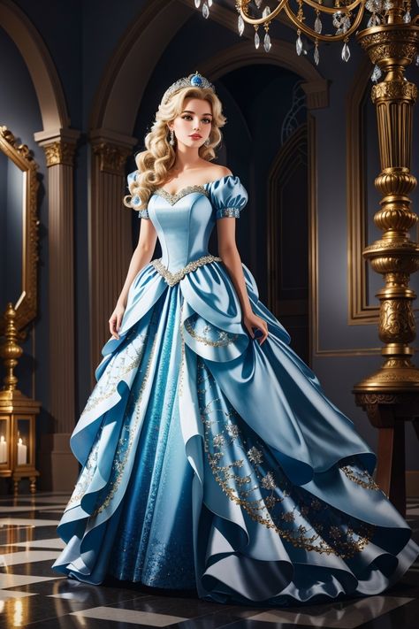 Royal Blue And White Outfit, Disney Princess Dresses Real, Royal Family Fashion, Cinderella Cosplay, Barbie Wedding Dress, Kate And Meghan, Nail It, Fairytale Fashion, Disney Princess Dresses