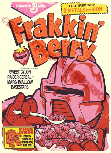 FRAKKIN' BERRY by pop-monkey on DeviantArt Frankenberry Cereal, Monster Cereal, R Robot, Marshmallow Cereal, 80s Sci Fi, Geek Food, Dog Suit, Rap Albums, Sci Fi Tv