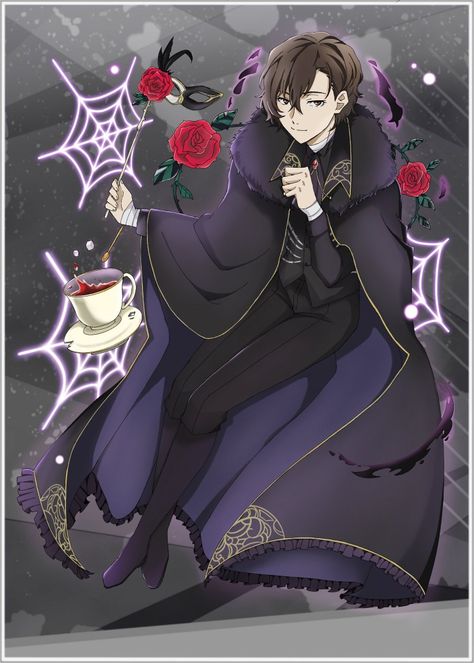 Dazai Osamu Official Art, Dazai Official Art, Bsd Cards, Osamu Dazai, Anime Halloween, Dazai Bungou Stray Dogs, Dazai Osamu, Bongou Stray Dogs, Stray Dogs Anime