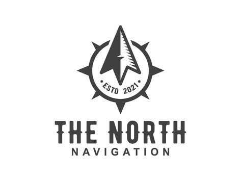 Classic Logo Design, Illustration Logo Design, Compass Logo, Adventure Logo, Illustration Logo, True North, Corporate Branding, Classic Logo, Branding Inspiration