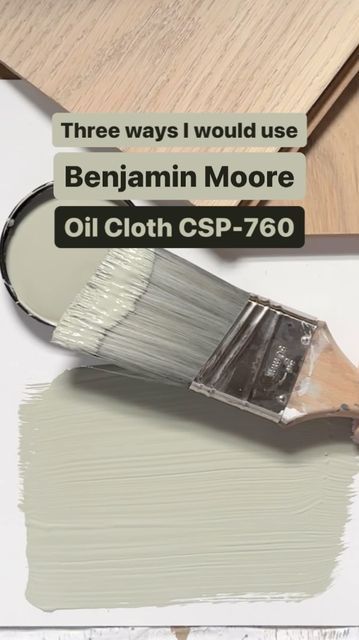 Karolina De Costa on Instagram: "Benjamin Moore Oil Cloth is a muted mid tone green with a gray undertone. BEDROOM WALLS: Use Oil Cloth to create a soft cozy space perfect for relaxing. Accessorize with blankets, window treatments and bedding in soft cream or linen, mid-tone grays or blush pinks. KITCHEN CABINETS: Pair Oil Cloth with warm brass or antique gold hardware, lighting or fixtures, and counters in white marble, black marble or soapstone. BUILT-INS: In the living room create a chic space by painting bookcases, built-ins or fireplace surround in Benjamin Moore Oil Cloth. For woodwork or trim pair with warm whites like Benjamin Moore White Dove, Steam or Dune White. For more Benjamin Moore colors don’t forget to follow along, like and share your favorites! #interiordesign Oil Cloth Benjamin Moore Cabinets, Bm Oil Cloth, Benjamin Moore Oil Cloth Cabinets, Best Bedroom Paint Colors Benjamin Moore Master Bath, Benjamin Moore Oil Cloth, Benjamin Moore Manchester Tan Palette Color Schemes, Benjamin Moore Manchester Tan Palette, Benjamin Moore Creamy White Oc-7 Cabinets, Benjamin Moore Calm Oc-22