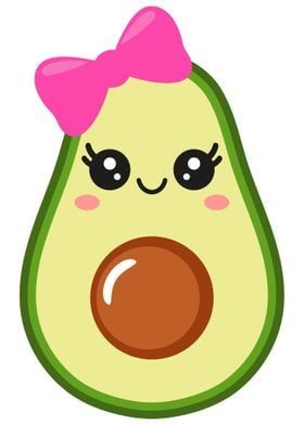 Avocado Picture, Fruit Doodle, Avocado Painting, Avocado Cartoon, Birthday Balloons Pictures, Blackboard Art, Rabbit Drawing, Kawaii Fruit, Fruit Cartoon