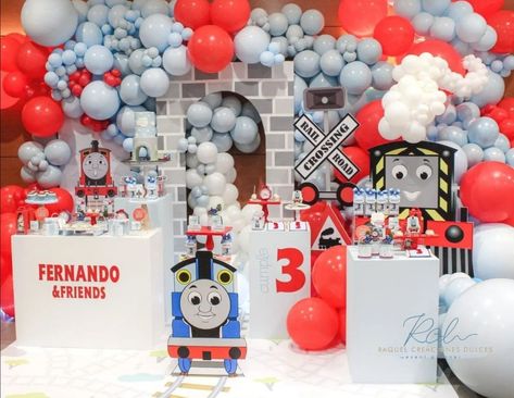 Train Birthday Party Decorations, Train Theme Birthday Party, Thomas The Train Birthday Party, Thomas And His Friends, Baby Birthday Themes, Train Theme, Trains Birthday Party, Train Birthday, Thomas The Tank