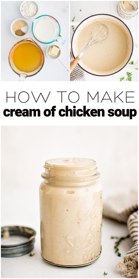 Cream Of Chicken Soup Recipes, Homemade Cream Of Chicken Soup, Homemade Cream Of Chicken, Condensed Cream Of Chicken Soup, Creamy Chicken Dish, Cream Soup Recipes, Meat Eater, Favorite Casseroles, Chicken Soup Recipe