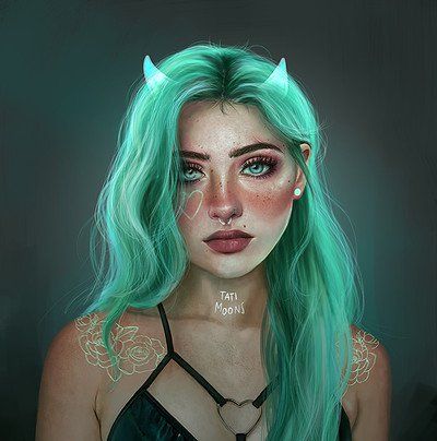 Tati Moons, Digital Portrait Art, 3d Drawings, Arte Inspo, Zodiac Art, Dope Art, Realistic Art, Girls Cartoon Art, Digital Art Girl