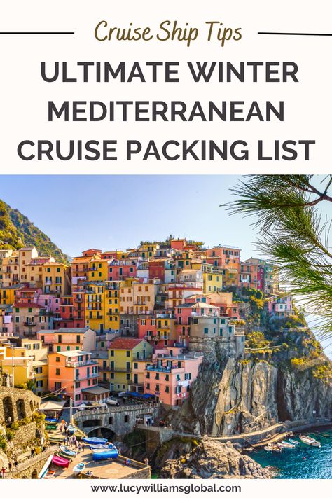 Ultimate Winter Mediterranean Cruise Packing List Mediterranean Cruise Packing List, Cruise Ship Tips, Cruise Accessories, Winter Cruise, Cruise Packing List, Cruise Packing Tips, Winter Packing List, Cruise Packing, Costa Cruises