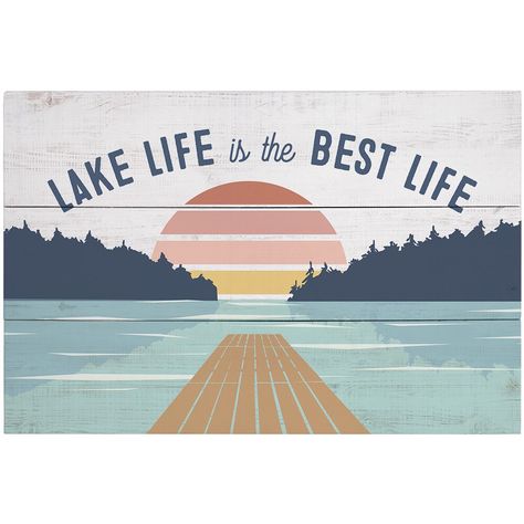 Lake life is the best life - Rustic wood lake wall art sign - Lake theme - Lake house cabin - Sunset over the lake print with lake dock by SimplySaidSheila on Etsy Cabin Sunset, Lake Life Decor, Lake House Cabin, Lake Cabin Decor, Lake Theme, Lake House Wall Art, Lake Dock, Wood Lake, Instagram Wall