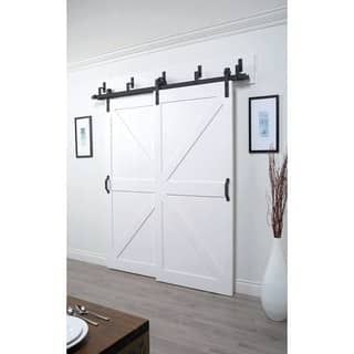 ACME  8-7/8 in. H x 5-5/16 in. W Steel  Black  Sliding Door Track Kit Black Sliding Door, Sliding Barn Door Track, Bypass Barn Door, Sliding Door Track, Barn Door Kit, Sliding Wardrobe Doors, Barn Door Track, Sliding Door Systems, Sliding Closet Doors