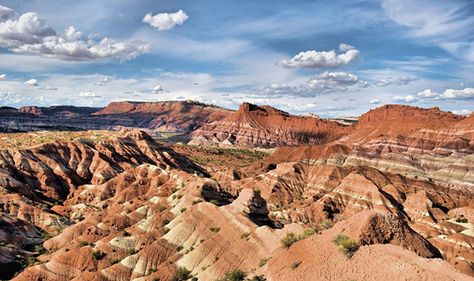 The Paria Mountains' 18 miles from Kanab, Utah in Hwy 89. Paria Wilderness, Utah, USA. These mountains are found beside a dirt road that connects to Highway 89 just before the Paria River. Hwy 89 takes you from Kanab Utah to Page Arizona. Spectacular colors Canyon House, Paria Canyon, Rock Valley, Kanab Utah, Mountain Roads, Utah Vacation, Grand Staircase Escalante, Southwest Usa, Escalante National Monument