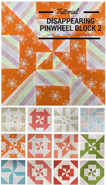 Block 2 - Disappearing pinwheel quilt sampler Disappearing Pinwheel, Disappearing Blocks, Pinwheel Blocks, Quilt Sampler, Pinwheel Block, Pin Wheel, Charm Pack Quilt, Patchwork Tutorial, Missouri Star Quilt Company