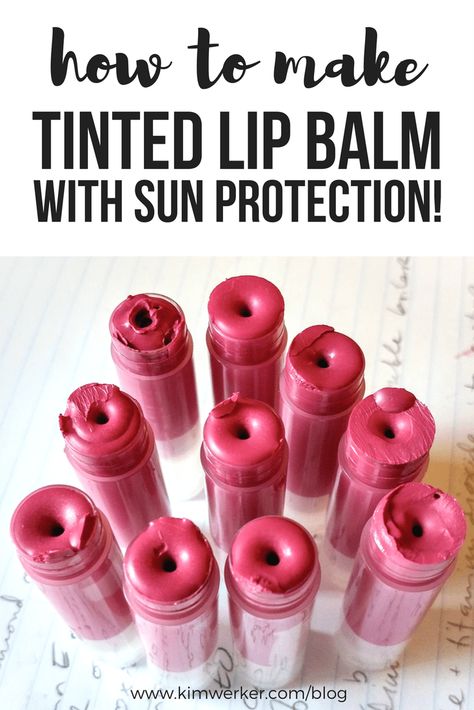 Tinted Lip Balm Recipe, Homemade Lip Balm Recipe, Diy Lip Balm Recipes, Homemade Moisturizer, Spf Lip Balm, Lip Scrub Diy, Lip Balm Recipes, Homemade Lip Balm, Vegan Lip Balm