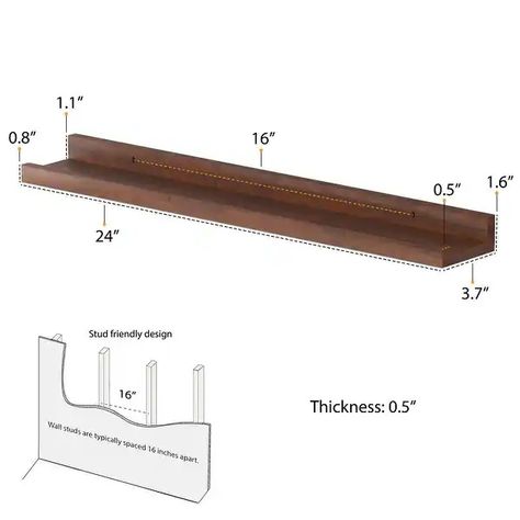 Walnut Picture Ledge, Vinyl Display Shelf, Wood Floating Shelf (Set of 2) - On Sale - Bed Bath & Beyond - 33422941 Vinyl Display, Wood Floating Shelf, Shelf Wood, Picture Ledge, Wood Floating Shelves, Display Shelf, Floating Shelf, Queen Bed, 2 Bed