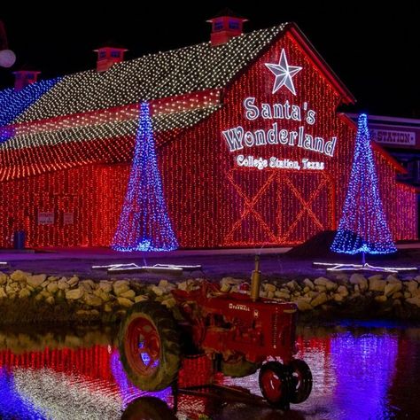 Santa's Wonderland Is The Largest Outdoor Christmas Attraction In Texas Old West Decor, Christmas Trips, Christmas Towns, Big Red Barn, Texas Christmas, Christmas Experiences, Christmas Event, Visit Santa, Cowboy Christmas