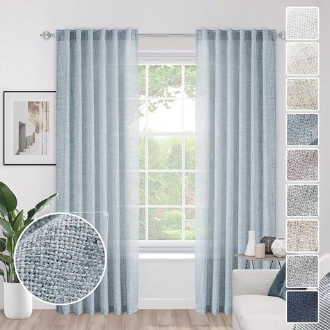 Amazon.com: Light Grey Blue Linen Curtains Dusty Blue Curtains for Living Room 2 Panels Set Back Tab Modern Farmhouse Light Filtering Curtains 96 Inches Long Drapes for Bedroom Country 96 Inch Length Stone Blue : Home & Kitchen Dusty Blue Curtains, Pale Blue Curtains, Blue Linen Curtains, Baby Blue Curtains, Grey Curtains Living Room, Blue Grey Living Room, Light Filtering Curtains, Sliding Glass Doors Patio, Light Grey Blue