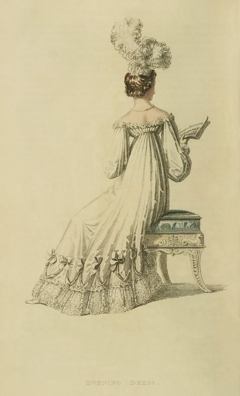 August, 1816 - Ackermann's Repository of Arts Regency Fashion Women, 1820 Fashion, Regency Gown, Regency Era Fashion, Regency Romance, Regency Dress, Regency Fashion, Fashion Forecasting, 19th Century Fashion