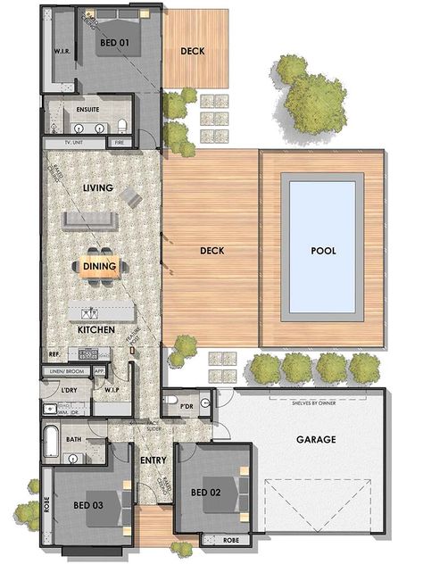 Home Plan One Floor, L Shape House Design Exterior 2 Storey, Floor Plan L Shape, Small Custom Homes, Villa House Design Dream Homes, L House Plans 2 Floor, L Shaped Villa, L Shape House Design Floor Plans, One Storey House Floor Plan