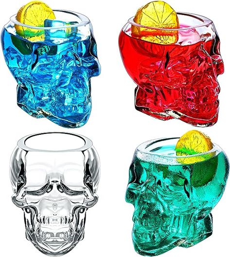 Amazon.com | Dandat 4 Pieces Halloween Skull Glass Wine Glass, 12 oz Drinking Glass Multipurpose Funny Clear Skull Cup for Cocktail Margarita Whiskey Juice Holiday Halloween Decorations Gifts Themed Party: Wine Glasses Cocktail Margarita, Skull Wine, Fun Wine Glasses, Glassware Drinking, Halloween Queen, Margarita Cocktail, Halloween Cocktails, Holiday Halloween, Halloween Drinks