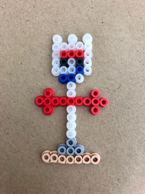 How to make Forky by Trey Biederman Forky Perler Bead Pattern, Things To Make With Melty Beads, Peeler Bead Ideas Small Easy, Easy Small Perler Bead Ideas, Things To Make With Perler Beads, Peeler Bead Idea, Pearl Beads Ideas, Fuse Beads Ideas Cute, Mini Perler Beads Ideas