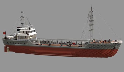 Minecraft Tugboat, Minecraft Cargo Ship, Minecraft Modern Building, Ship Minecraft, Minecraft Ship, Minecraft Vehicles, Destroyer Ship, Minecraft Create, Steampunk City