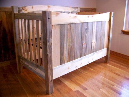 DIY baby cribs Wooden Baby Crib, Crib Ideas, Baby Crib Diy, Diy Crib, Crib Toddler Bed, Toddler Bed Set, Boys Outfits, Blue Stain, George Nelson