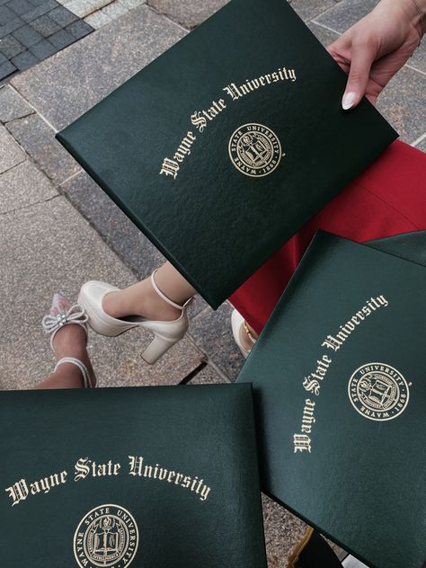 Graduation aesthetic, graduation heels, graduation dress ideas/inspo, diplomas University Diploma Aesthetic, Diploma Photo Ideas, Wayne State University Aesthetic, Highschool Diploma Aesthetic, Graduation Diploma Aesthetic, Graduation University Aesthetic, Graduation College Aesthetic, College Diploma Aesthetic, High School Diploma Aesthetic