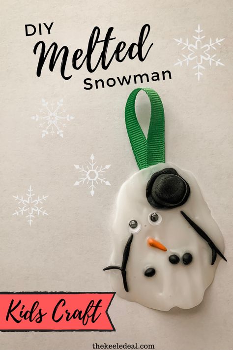 Ornament Diy Kids, Diy Melted Snowman, Melted Snowman Ornament, Ornaments Diy Kids, Diy Snowman Ornaments, Melted Snowman, Christmas Crafts For Toddlers, Diy Christmas Ornaments Easy, Christmas Crafts For Kids To Make