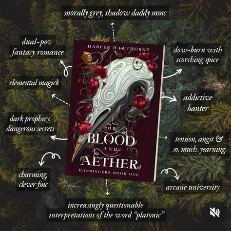 Giveaway Alert! We’re celebrating the recent release of stunning new dark fantasy novel, Of Blood and Aether by Harper Hawthorne! Read on for more details! Of Blood & Aether is the first book in the Harbingers series, a captivating and character-driven dark romantasy saga. Rife with sizzling tension, gut-wrenching angst, addictive banter and ever-growing stakes, the Harbingers series is perfect for fans of A Court of Thorns & Roses, Fourth Wing and From Blood & Ash. Read this dark fantasy r... Dark Romantasy, The Harbingers, Dark Fantasy Novels, Gut Wrenching, Rooms Design, Giveaway Alert, Recommended Books, Fantasy Books To Read, Unread Books