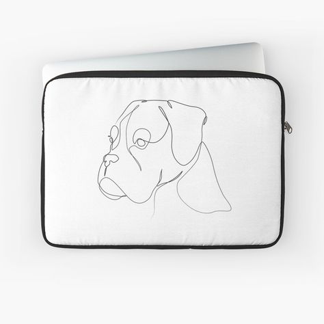 Boxer Outline, Boxer Tattoo, One Line Art, Boxer Dogs, Snap Backs, Laptop Case, Laptop Sleeve, Laptop Sleeves, Tattoos For Women