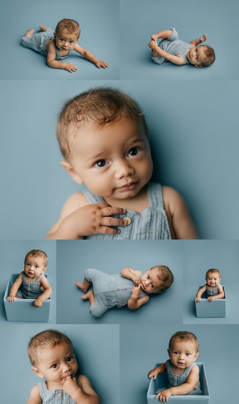 blue seamless milestone photos Infant Photoshoot Ideas 3 Months, 5 Month Old Baby Photoshoot, 6month Baby Photoshoot, 8 Month Old Photoshoot, 5 Month Baby Photoshoot, 3 Month Baby Photoshoot, Six Months Baby Photoshoot, 8 Month Baby Photoshoot, 5 Months Baby Photoshoot Ideas