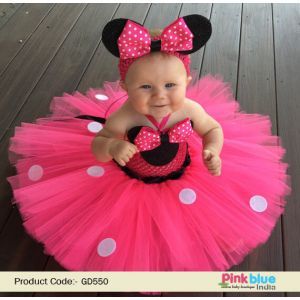 Cartoon Dresses, Minnie Mouse Dress Baby, Minnie Mouse Birthday Outfit, First Birthday Tutu, Minnie Birthday Party, Minnie Mouse Theme, Handmade Tutu, Mouse Costume, Minnie Mouse Dress