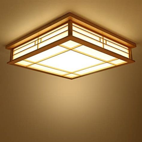 LYXG Japanese Ceiling Light LED Solid Wood Lamps Tatami Light Lamps Japanese Living Room Light (350MM*350MM*120MM) Bedroom Balcony logs : Amazon.co.uk: Lighting Ceiling Lights Uk, Japanese Lighting, Japanese Living Room, Japanese Lamp, Tatami Room, Balcony Bedroom, Ceiling Light Design, Bedroom Balcony, Lampe Decoration