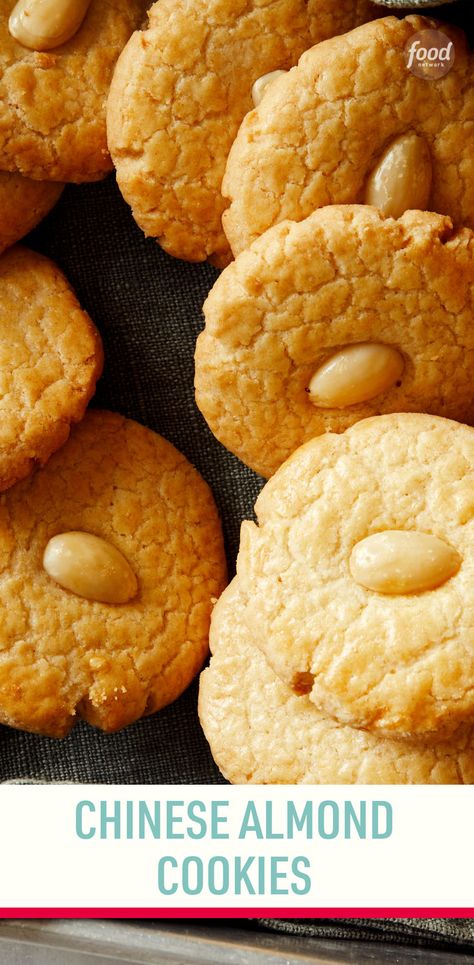 Recipe of the Day: Andy Liang's Chinese Almond Cookies ✨ Almond cookies like these are thought to resemble coins, making them particularly popular as a symbol of good fortune during the Chinese New Year. Traditional recipes are made with lard and flavored with almond extract. We used butter and almond flour in these to boost the nutty flavor and create a crumbly texture similar to pecan sandies. Enjoy them year-round, particularly with a cup of tea or coffee. Fortune Cookies Recipe, Chinese Almond Cookies, Pecan Sandies, Almond Meal Cookies, Cracker Toffee, Toffee Bars, Almond Extract, Traditional Recipes, Delicious Cookie Recipes