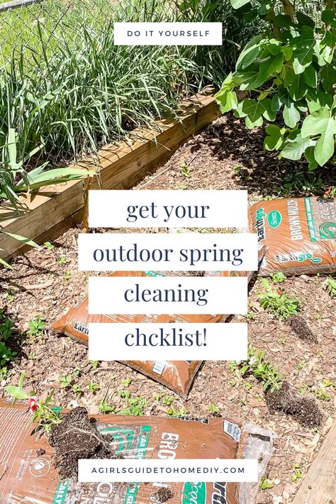 Yard Maintenance For Beginners, Spring Yard Clean Up, Yard Clean Up Tips, Outdoor Spring Cleaning Checklist, Vegetable Garden In Pots, Spring Cleaning Yard, Vegetable Garden Fence, Year Round Garden, Beginner Garden