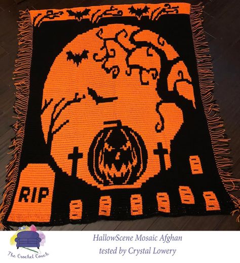 halloween crochet patterns free blanket #Halloween_Mosaic #Mosiac_Crochet #Graphgan_Crochet #2024_Crafts Halloween Mosaic Crochet Free, Halloween Mosaic, Graphgan Crochet, Crochet Mosaic, Crocheted Afghans, Fall Crochet, Fall Crochet Patterns, Card Making Ideas, Mosaic Crochet