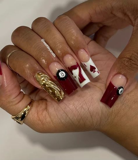 Red Nails Inspo, Cherry Red Nails, Vegas Nails, Hard Nails, Girly Acrylic Nails, Exotic Nails, Unique Acrylic Nails, Bling Acrylic Nails, Pink Acrylic Nails