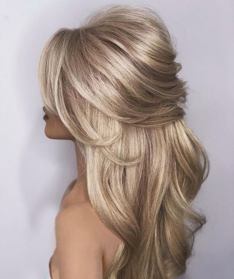 Groom Wedding Hair, Brigitte Bardot Style, Mother Of The Groom Hairstyles, Half Up Curls, Half Up Half Down Hairstyle, Down Hairstyle, Half Updo Hairstyles, Wedding Hair Half, Prom Hairstyle