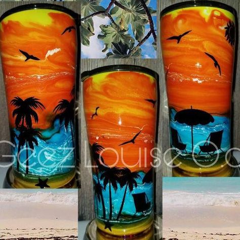 Tropical Cups, Fancy Tumblers, Cups For Men, Beach Cups, Epoxy Cups, Epoxy Tumbler, Resin Tumblers, Glitter Tumbler Cups, Epoxy Tumblers