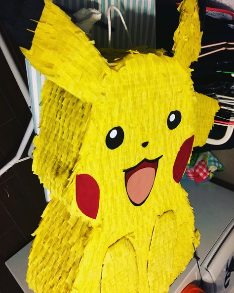 Pikachu Pinata Pokemon  more at instagram @flowerviletcrafts Pikachu Pinata, Ideas Para Decorar Una Fiesta, Pikachu Party, Pokemon Y, Pokemon Birthday Cake, Piñata Ideas, Diy Pinata, Pokemon Birthday Party, Mario Birthday Party