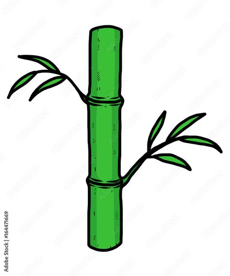 Bamboo Cartoon, Tree Cartoon, Bamboo Tree, Video Template, Photo Illustration, White Background, Hand Drawn, Stock Vector, Bamboo