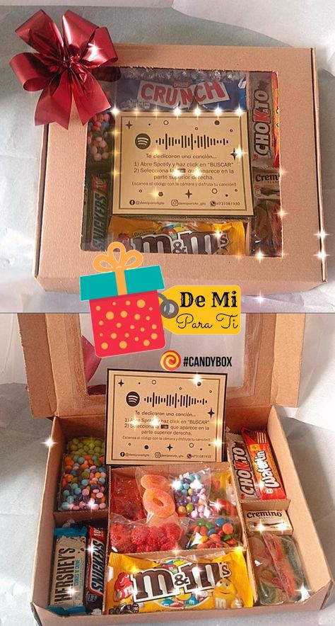 Por Karina Jiménez Cute Gift Boxes For Boyfriend, Presents For Friends Diy, Candy Box Design, Boyfriend Crochet, Happy Birthday Presents, Birthday Presents For Boyfriend, Ugly Christmas Sweaters Diy, Gifts For Best Friend