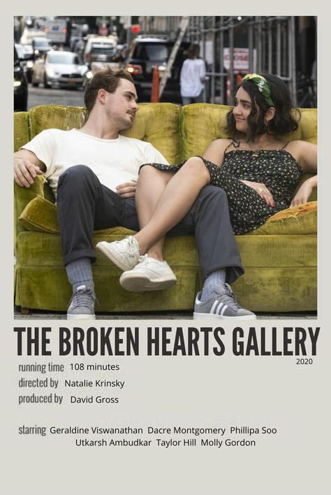 The Broken Hearts Gallery, Geraldine Viswanathan, Minimalistic Polaroid Poster, Utkarsh Ambudkar, Poster Polaroid, Movie Character Posters, Romcom Movies, Movie Hacks, Movies To Watch Teenagers