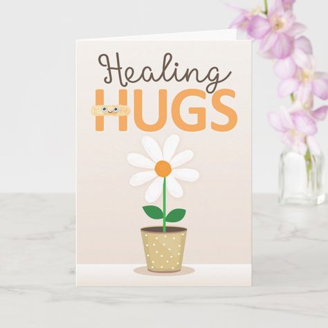 Healing Hugs, Road To Recovery, Flower Card, Get Well Cards, Elegant Invitations, Wedding Pinterest, Flower Cards, Custom Invitations, Kind Words